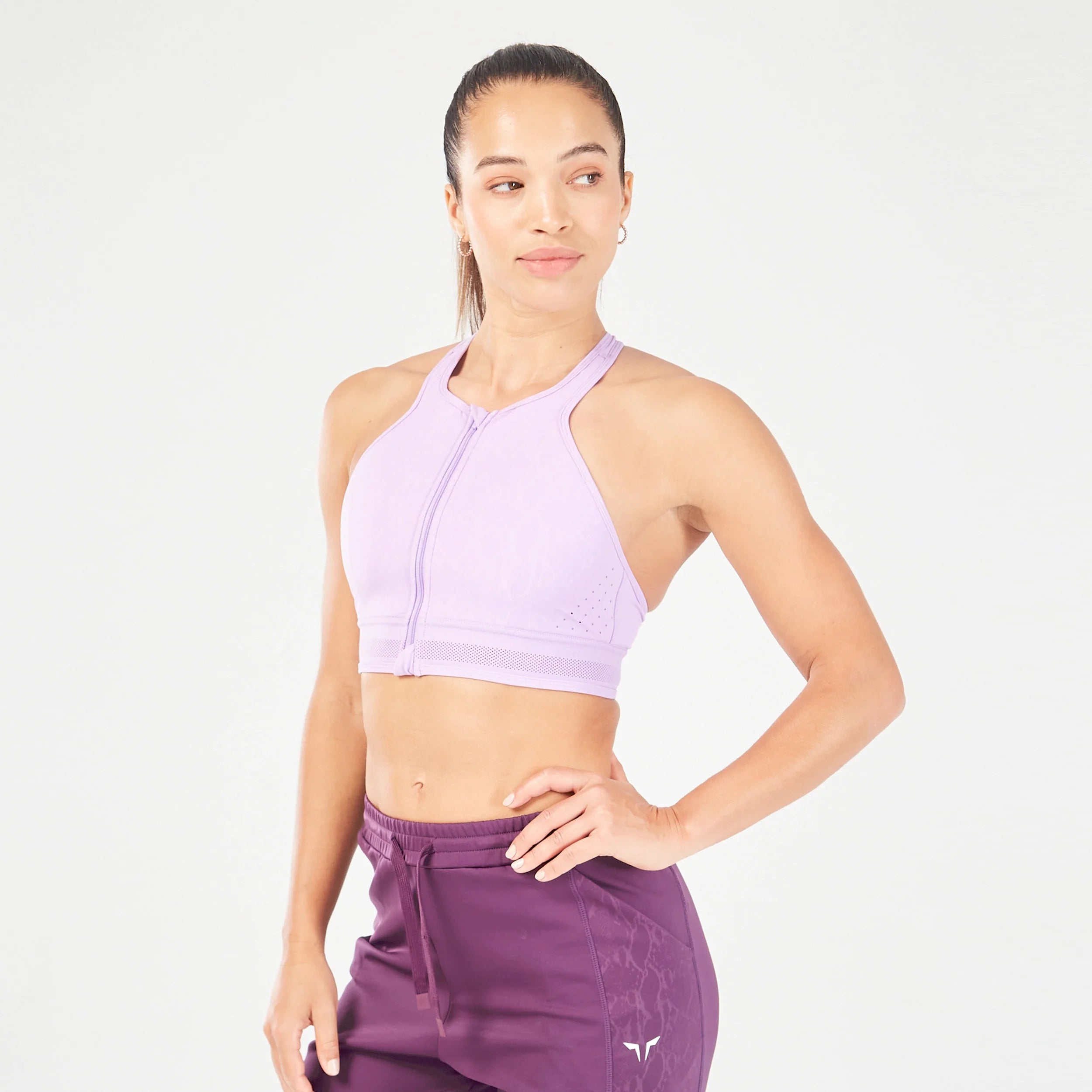 Serpent Zip Up Bra - Purple Rose Minimalist Wireless Bra