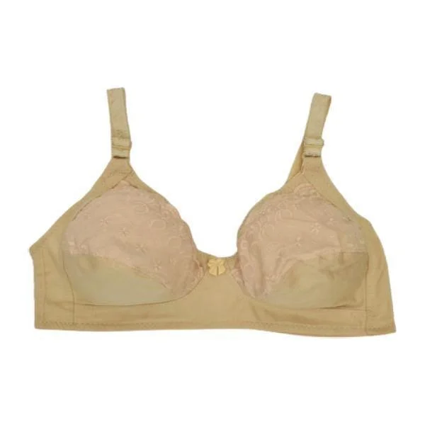 Soft Embroided Everyday Plus Size Bra D-Cup Bra For Women Push-Up Wireless Bra