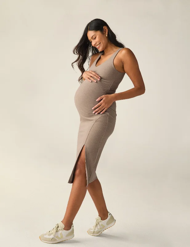 Spacedye Inspire Maternity Midi Dress Comfortable Button Front Midi Dress