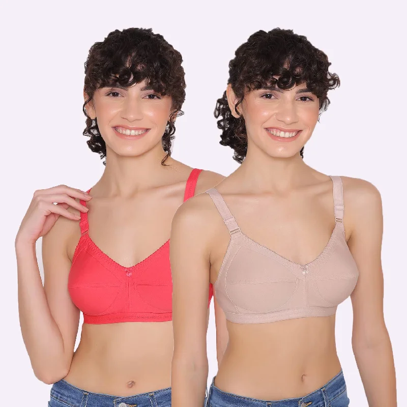 Women's full coverage cotton bra (Pack of 2) -BELLA Cotton Comfort Bra