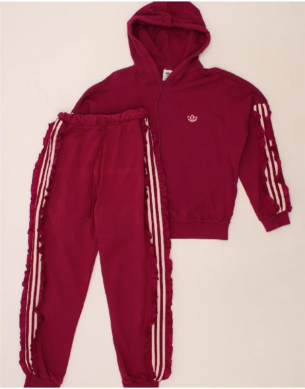 ADIDAS Womens Oversized Hooded Full Tracksuit UK 10 Small Pink Cotton Cotton Hoodie Fleece Lining Warmth ADIDAS Womens Oversized Hooded Full Tracksuit UK 10 Small Pink Cotton Cotton Hoodie Fleece Lining Warmth
