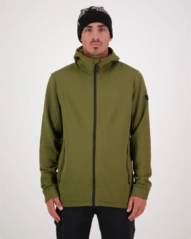 Arcadia Merino Fleece Hoody - Dark Olive Hooded Sweatshirt Casual Wear Street Style