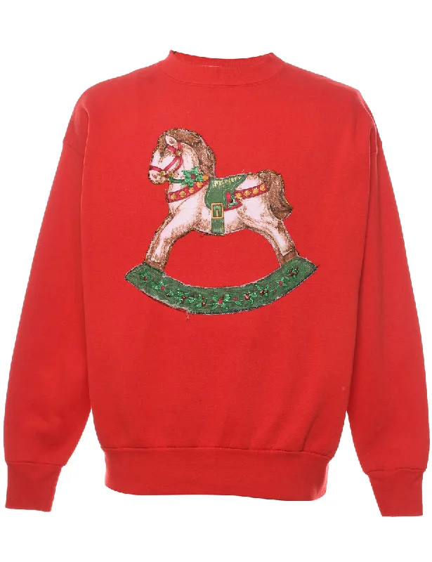 Cute Animal Print Christmas Sweatshirt - XL Hoodie with Strings Custom Fit Adjustable Cute Animal Print Christmas Sweatshirt - XL Hoodie with Strings Custom Fit Adjustable
