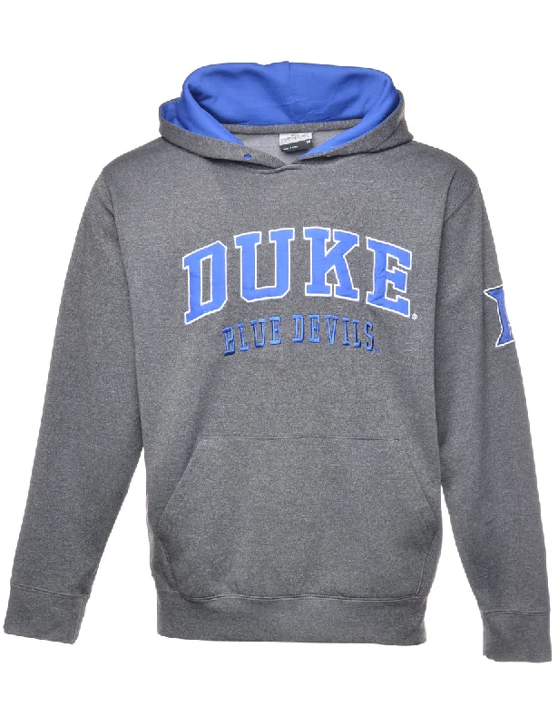 Duke Blue Devils Printed Hoodie Sweatshirt - M Hoodie with Typography Text Message