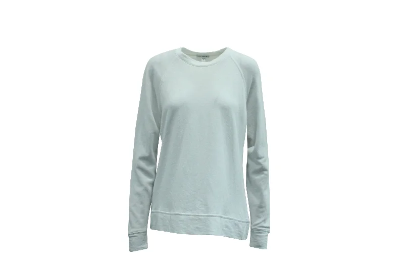 James Perse Classic Sweatshirt in White Cotton Hoodie with Elastic Waist Stretchable Comfortable James Perse Classic Sweatshirt in White Cotton Hoodie with Elastic Waist Stretchable Comfortable