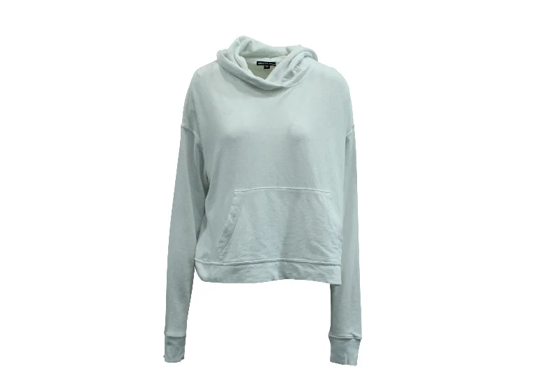 James Perse Hooded Sweatshirt in White Cotton Hoodie with Velcro Closure Adjustable Secure James Perse Hooded Sweatshirt in White Cotton Hoodie with Velcro Closure Adjustable Secure