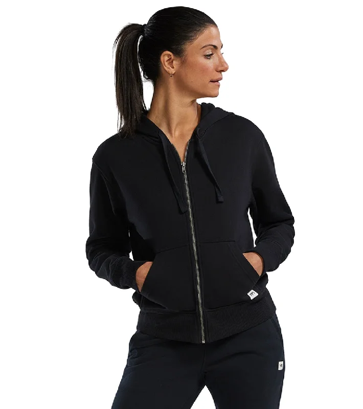 TYR Women's Ultrasoft Heavyweight Terry Full Zip Hoodie Black Hoodie with Full-Zip Functional Layering TYR Women's Ultrasoft Heavyweight Terry Full Zip Hoodie Black Hoodie with Full-Zip Functional Layering