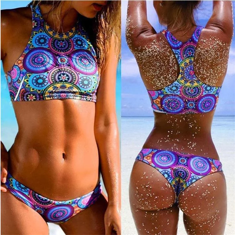 New Low Waist Triangle Bikinis High Neck Brazilian Swimwear Swimsuit Swimsuit Bikini Set Brazilian Beachwear Biquini Strapless Swimsuit Top