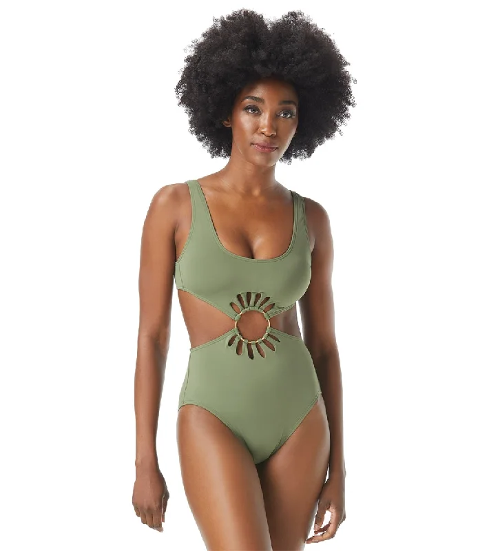 Vince Camuto Women's Serengeti Shades Logo Ring Cut Out Scoopneck One Piece Swimsuit Quick-Dry Tankini Vince Camuto Women's Serengeti Shades Logo Ring Cut Out Scoopneck One Piece Swimsuit Quick-Dry Tankini
