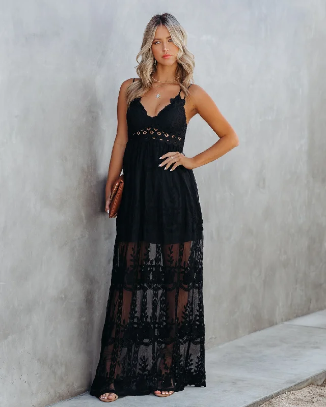 Invite Tranquility Lace Maxi Dress - Black - FINAL SALE Trendy Button Front Maxi Dress Invite Tranquility Lace Maxi Dress - Black - FINAL SALE Trendy Button Front Maxi Dress
