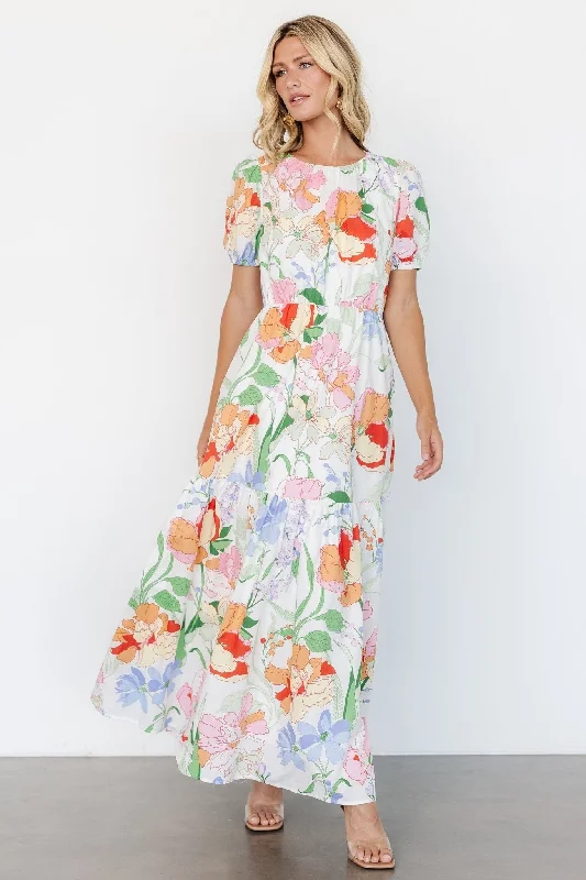 Risette Maxi Dress | Multi Floral Casual Maxi Dress with Pockets