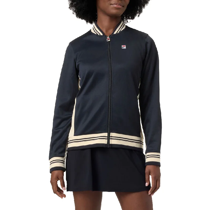 FILA Performance Iconic Settana Womens Tennis Jacket A-Line Jacket Boat Neck Shawl Collar