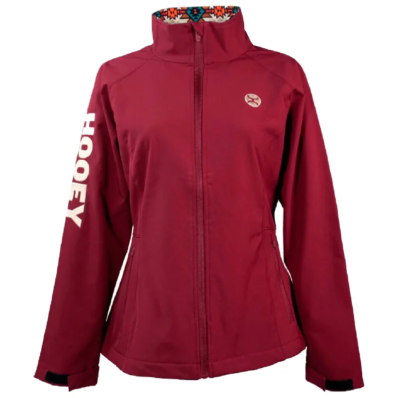 Hooey Ladies Burgundy Softshell Aztec Zip Front Logo Jacket V-Neck Jacket Boat Neck Jacket Square Neck Jacket Hooey Ladies Burgundy Softshell Aztec Zip Front Logo Jacket V-Neck Jacket Boat Neck Jacket Square Neck Jacket
