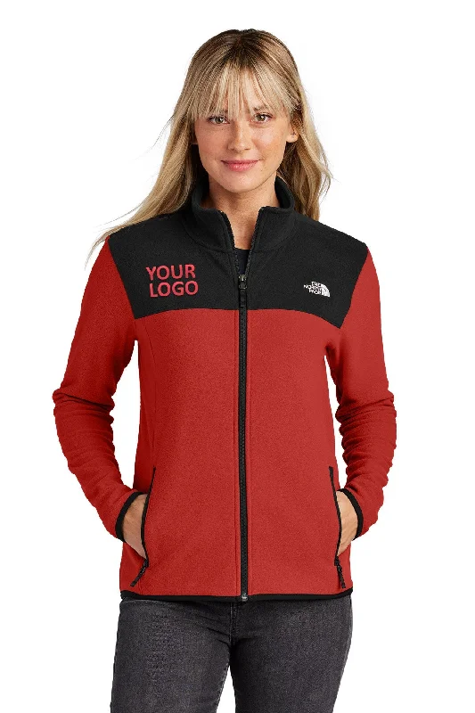 The North Face Ladies Glacier Custom Fleece Jackets, Rage Red Denim Jacket Leather Jacket Suede Jacket