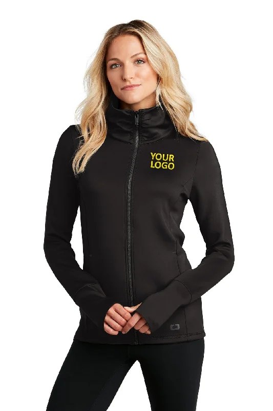 OGIO ENDURANCE Ladies Modern Performance Branded Jackets, Blacktop Front Pockets Side Pockets Patch Pockets