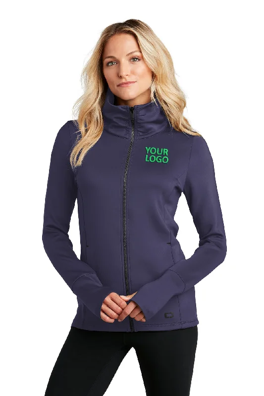 OGIO ENDURANCE Ladies Modern Performance Branded Jackets, Navy Notch Collar Jacket Peter Pan Collar Jacket Cowl Neck Jacket