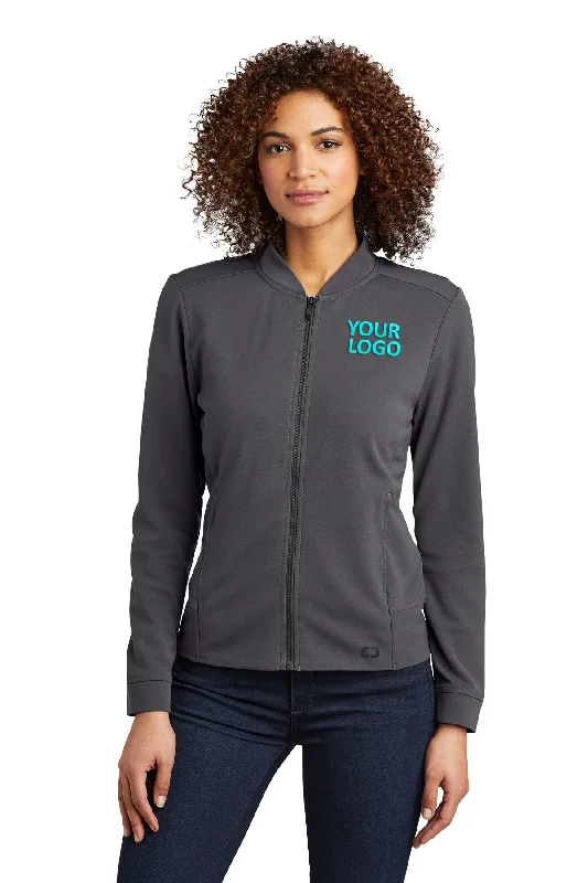 OGIO Ladies Hinge Customzied Jackets, Tarmac Grey One-Shoulder Jacket Off-the-Shoulder Jacket Asymmetrical Jacket