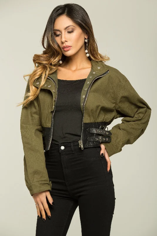 Olive Green and Black Full Sleeves Zip Up Jacket Nylon Fabric Polyester Fabric Spandex Fabric Olive Green and Black Full Sleeves Zip Up Jacket Nylon Fabric Polyester Fabric Spandex Fabric