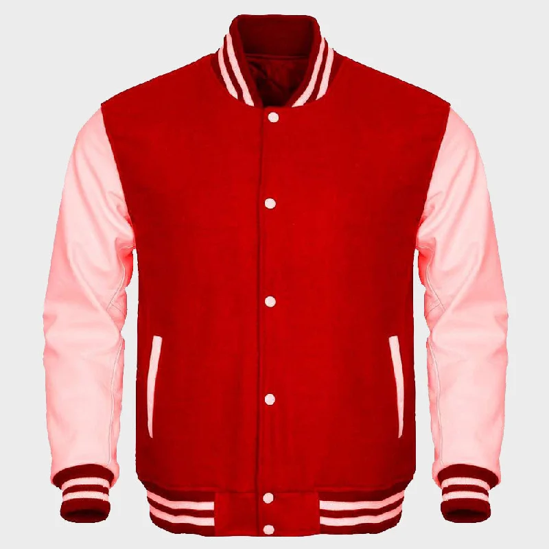 Red And Pink Varsity Jacket For Womens Trench Coat Raincoat Waterproof Jacket