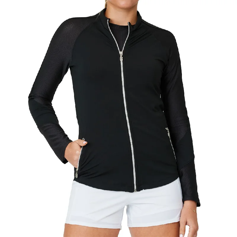 Sofibella Staples Womens Tennis Jacket Hoodie Zip-Up Jacket Button-Up Jacket