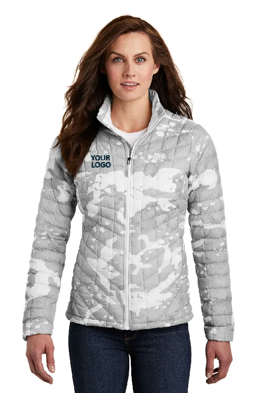 The North Face Ladies ThermoBall Trekker Jacket TNF White Woodchip Print Faux Fur Jacket Real Fur Jacket Shearling Jacket The North Face Ladies ThermoBall Trekker Jacket TNF White Woodchip Print Faux Fur Jacket Real Fur Jacket Shearling Jacket