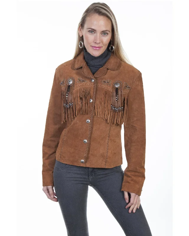 Women's Boar Suede & Beaded Fringe Jacket Elasticated Jacket Padded Jacket Insulated Jacket Women's Boar Suede & Beaded Fringe Jacket Elasticated Jacket Padded Jacket Insulated Jacket