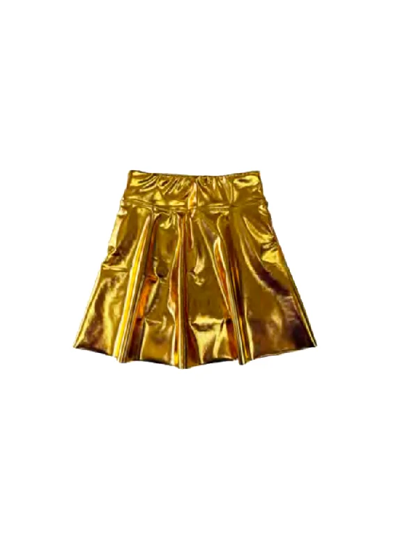 Junior Metallic Skort - Gold pencil skirt chic