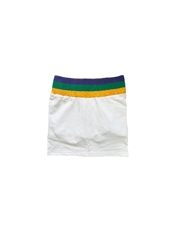 Junior Straight Cut Skort - White asymmetrical skirt cut