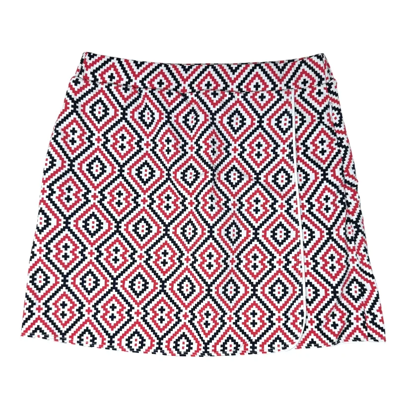 Palisades Pull On Wrap Tennis/Golf Skort By J Mclaughlin In Blue Red & White, Size: Xs cashmere skirt soft