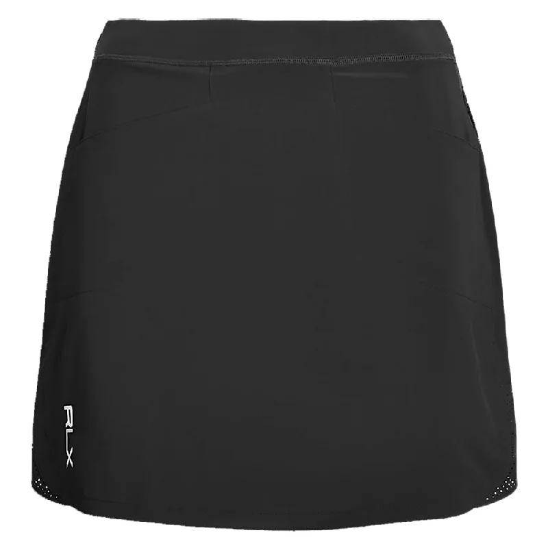 RLX Ralph Lauren Solid Aim 15in Polo Black Womens Golf Skort wool skirt sturdy