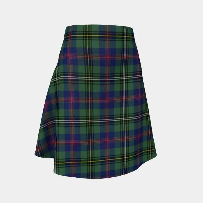 Wood Modern Tartan Flared Skirt velvet skirt plush